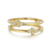 GABRIEL & CO- 14K Yellow Gold Diamond Double Wraparound Ring D.06TW