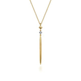 GABRIEL & CO- 14K Yellow Gold Diamond Pendant Drop Necklace D.02TW