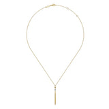 GABRIEL & CO- 14K Yellow Gold Diamond Pendant Drop Necklace D.02TW