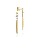 GABRIEL & CO- 14K Yellow Gold Diamond and Spike Drop Earrings D.04
