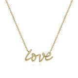 GABRIEL & CO- 14K Yellow Gold Love Necklace