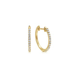 GABRIEL & CO- 14K Yellow Gold Prong Set 15mm Round Classic Diamond Hoop Earrings