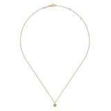 GABRIEL & CO- 14K Yellow Gold Round Diamond Pendant Necklace