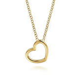 GABRIEL & CO- 14K Yellow Gold Tilted Heart Pendant Necklace