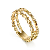 GABRIEL & CO- 14K Yellow Plain Gold Bujukan Pyramid Easy Stackable Ring