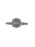 Sterling Silver Round CZ Halo Ring