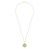 GABRIEL & CO- 25-inch 14K Yellow Gold Round Filigree and Diamond Locket Necklace