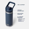 YETI- 18oz Flip Chug Bottle in Rescue Red