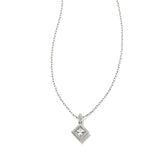 KENDRA SCOTT- Gracie Rhodium Short Pendant Necklace in White CZ