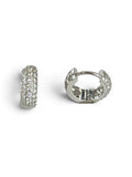 .925 Silver Pave CZ Huggie Earrings S-FF-HGC1128