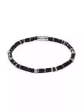 JOHN HARDY- Black Onyx and Hematite Sterling Silver Beaded Bracelet