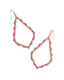 KENDRA SCOTT- Sophee Gold Open Frame Earrings in Pink Crystal