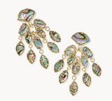 KENDRA SCOTT- Gwen Statement Earrings in Gold Abalone Shell