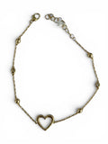 14kt Diamond Beaded Heart Bracelet