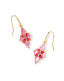 KENDRA SCOTT- Abbie Gold Crystal Drop Earrings in Pink Mix
