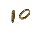 LUKA GOLD- Rainbow Huggie Earrings