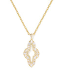 KENDRA SCOTT- Abbie Gold Crystal Long Pendant Necklace in Neutral Mix