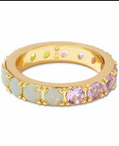 KENDRA SCOTT- Chandler Band Ring in Gold Green Lilac Mix (Size: 5)