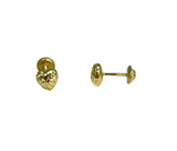 BBXDCSE0114-Y LUKA GOLD- 14kt Baby Heart Puffed Screw Back Stud Earrings