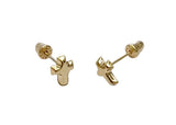 LUKA GOLD- 10kt Gold Small Cross Screw Back Stud Earrings