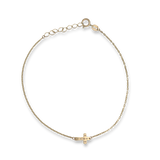 LUKA GOLD- 14kt Cable Chain Bracelet with Sideways Cross