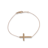 LUKA GOLD- 14kt Rosegold Sideways Cross Bracelet
