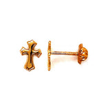 14kt Cross Screw Back Stud Earrings BBX3E13201-Y