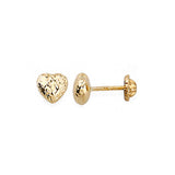 14kt Baby DC  Heart Puffed Screw Back Stud Earrings BBXDCSE0114-Y