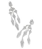 KENDRA SCOTT- Holland Statement Earrings in Vintage Silver White Crystal