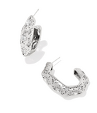 KENDRA SCOTT- Holland Hoop Earrings in Vintage Silver White Crystal