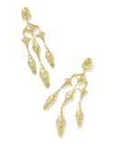 KENDRA SCOTT- Holland Statement Earring in Gold White Crystal