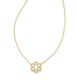 KENDRA SCOTT- Snowflake Pendant Necklace in Gold White Kyocera Opal