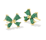 KENDRA SCOTT- Blair Bow Small Stud Earring in Gold Emerald Drusy