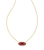 KENDRA SCOTT- Lindy Rae Short Pendant Necklace in Gold Red Crystal