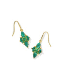 KENDRA SCOTT- Abbie Gold Crystal Drop earrings in Green Mix