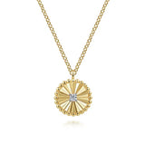 GABRIEL & CO- Diamond Cut - 14K White-Yellow Gold Bujukan Diamond Cut Pendant Necklace