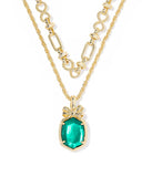 KENDRA SCOTT- Daphne Gold Bow Multi Strand Necklace in Pine Illusion