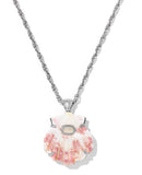 KENDRA SCOTT- Lucia Shell Pendant Necklace in Vintage Silver Neutral Scallop
