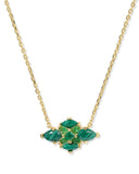 KENDRA SCOTT- Abbie Gold Crystal pendant Necklace in Green Mix