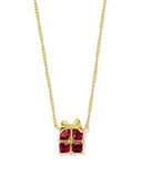 KENDRA SCOTT- Present Gold Short Pendant Necklace in Red Crystal