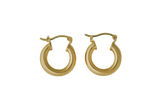 Gold Plated Small Hoop Earrings (4x10mm)
