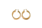 Gold Plated Double Hoop Earrings (30mm)