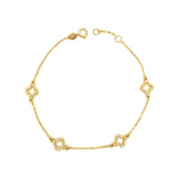 10kt 4 Clover Bracelet 7+.25" G-HM-6B11463-10