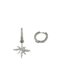 LUKA SILVER- Pave Huggie Earrings w/1 North Star Drop