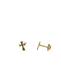14kt Cross Screw Back Stud Earrings