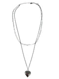 .925 Silver High Polish Puffed Heart layered Necklace 18+1.5"    S-BA-HSE0032