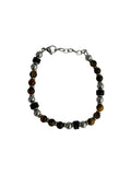 Tiger Eye w/Lava Beaded Bracelet 316 L SS-TF-TSB1755-1