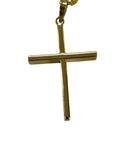 14kt Square Tube Cross Pendant