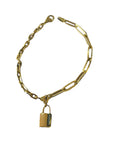 LUKA GOLD- 14kt Paper Clip and Rolo Chain Bracelet with Lock