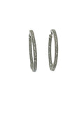 14K WG D.50TW Hoop Earrings